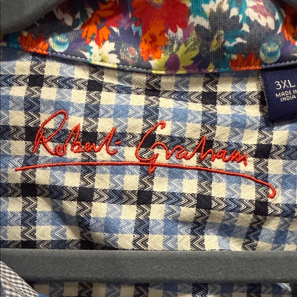 Robert Graham Blue Patterned Button Down Shirt - image 4